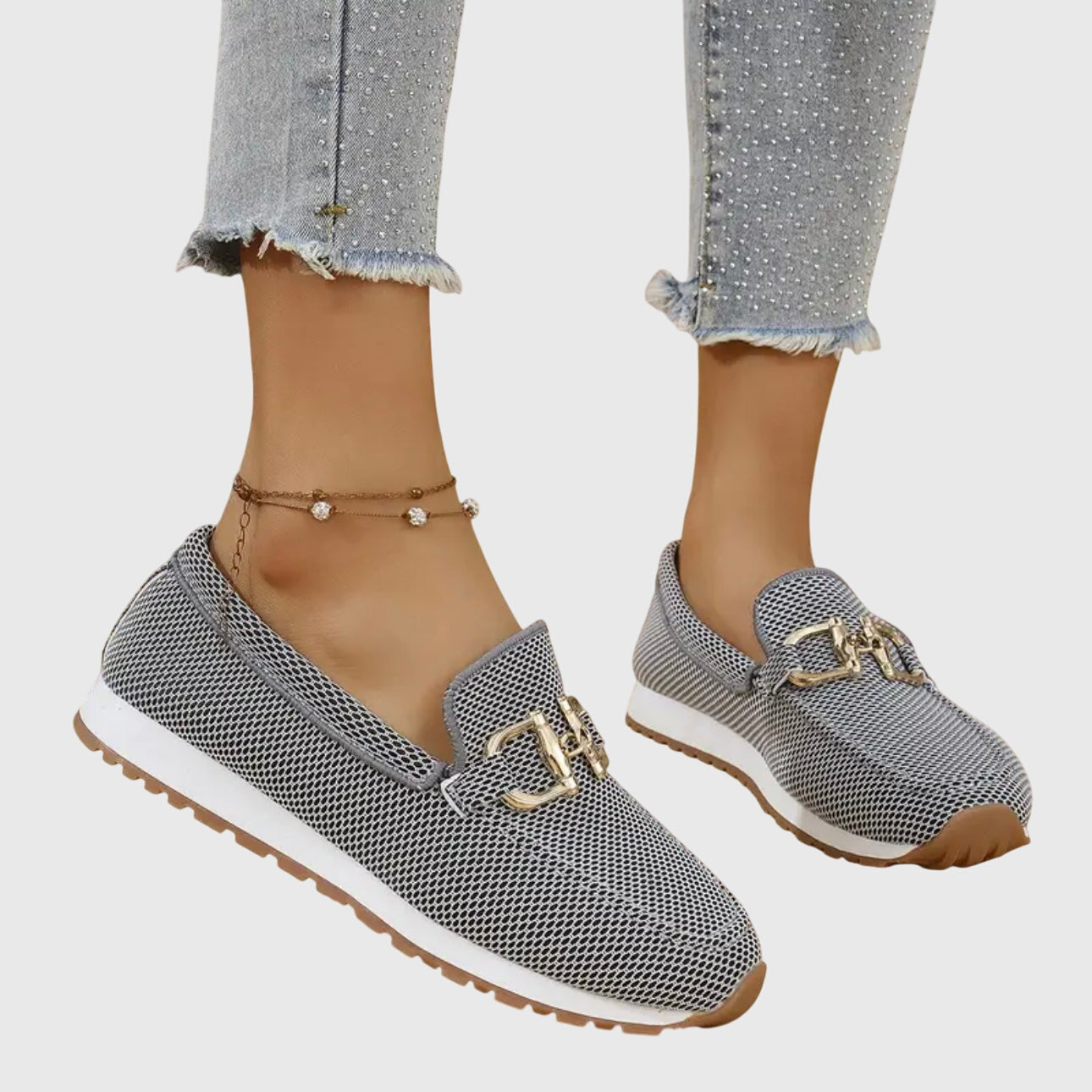 Women's Summer Loafers | Gold Horsebit Detail & Orthopedic Comfort