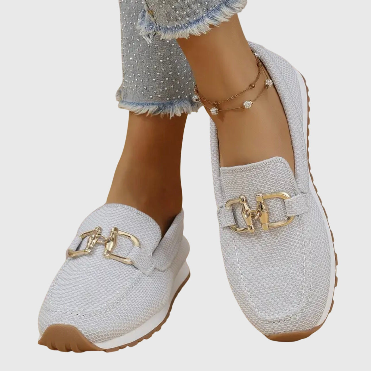Women's Summer Loafers | Gold Horsebit Detail & Orthopedic Comfort