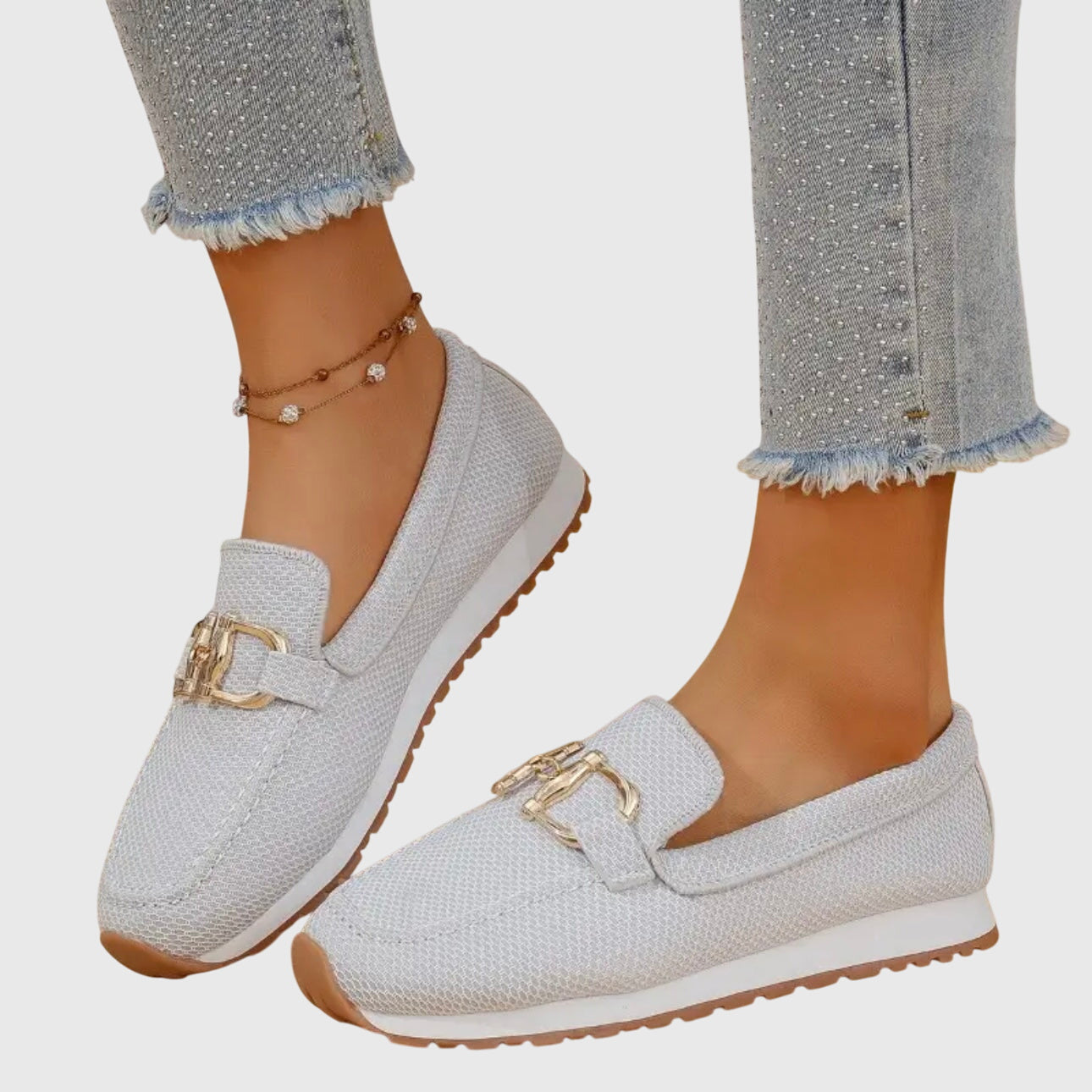 Women's Summer Loafers | Gold Horsebit Detail & Orthopedic Comfort