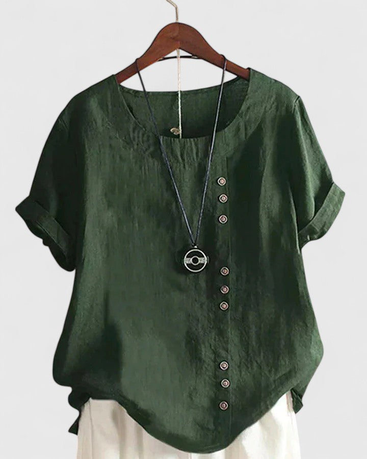 Elisavie | Chic Short Sleeve Blouse for Everyday Wear