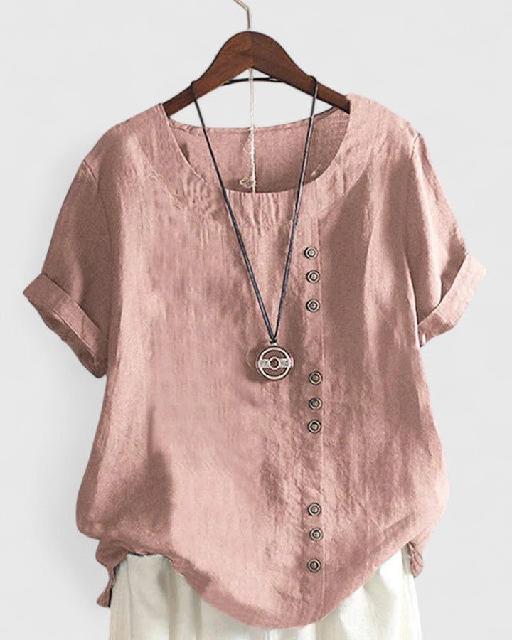 Elisavie | Chic Short Sleeve Blouse for Everyday Wear