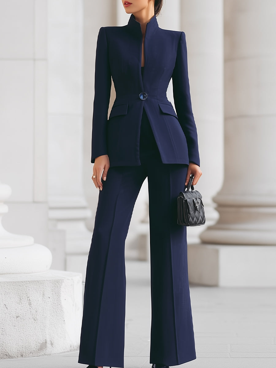 Elizabeth | Stylish Blazer & Wide-Leg Trouser Suit Set 0