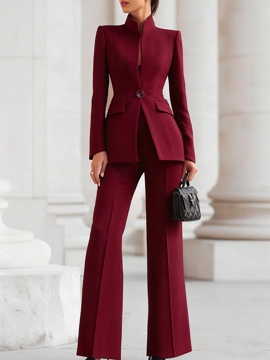 Elizabeth | Stylish Blazer & Wide-Leg Trouser Suit Set 3