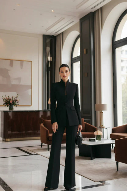 Elvora | Elegant Blazer & Palazzo Set 1