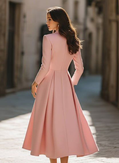 Emily | Elegant Pleated Blazer Midi Dress 4