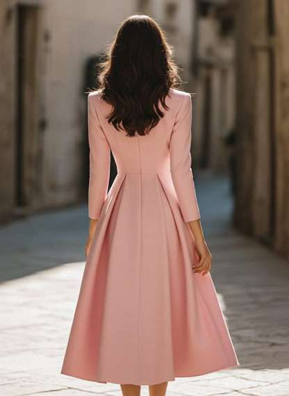 Emily | Elegant Pleated Blazer Midi Dress 5