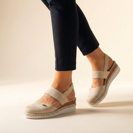 Women's Espadrille Platform Sandals | Elastic Strap & Wedge Sole