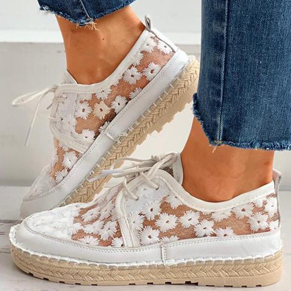 Eva - Stylish Embroidered Lace Footwear for Special Occasions