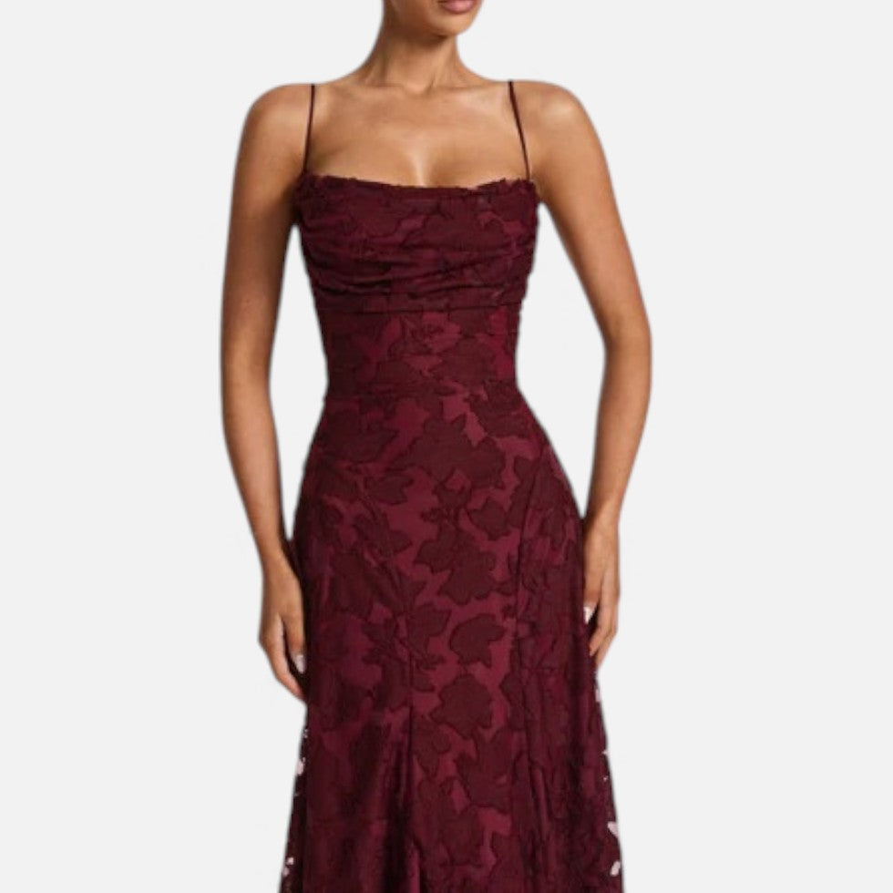 Evening Maxi Dress Women's | Lace Flared Formal Gown
