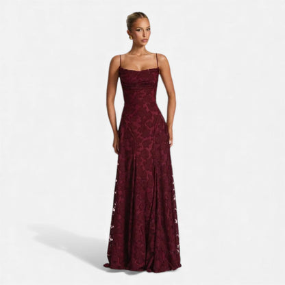Evening Maxi Dress Women's | Lace Flared Formal Gown