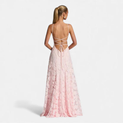 Evening Maxi Dress Women's | Lace Flared Formal Gown