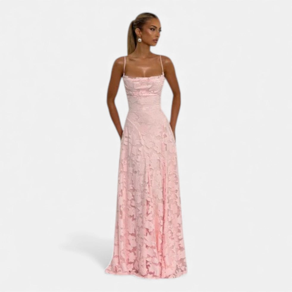 Evening Maxi Dress Women's | Lace Flared Formal Gown