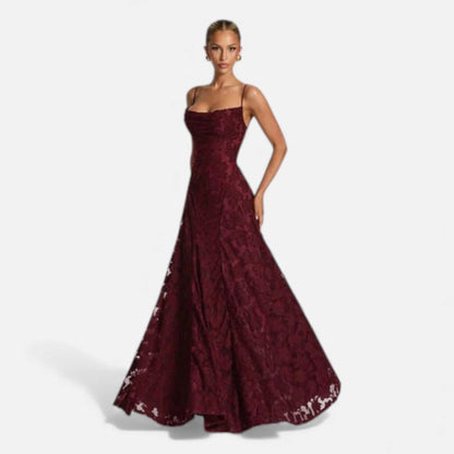 Evening Maxi Dress Women's | Lace Flared Formal Gown