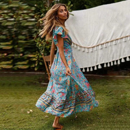 FLOWING V-NECK MAXI DRESS 2