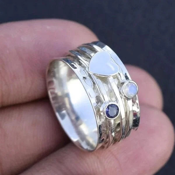 Handcrafted Heart-Spinning Ring