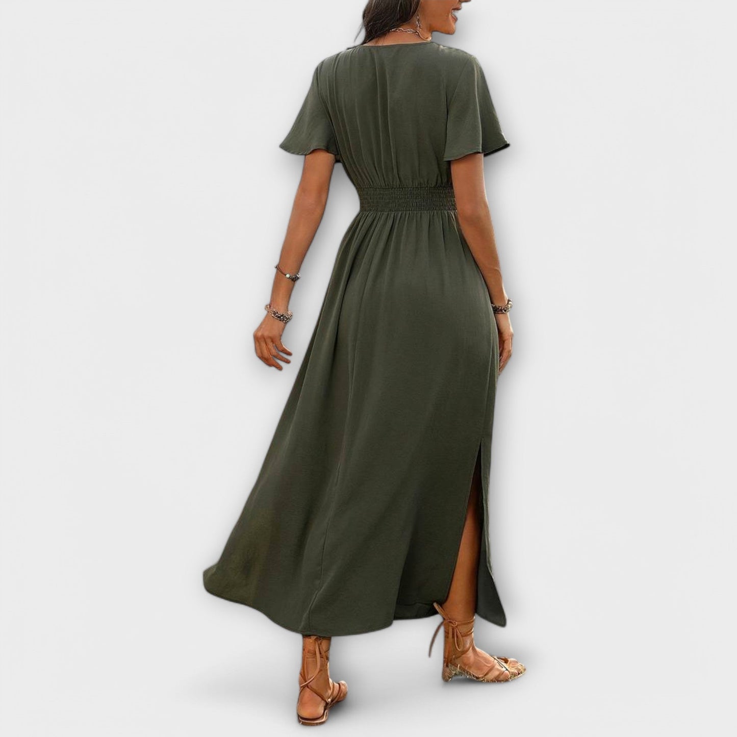 Heather - Boho V-Neck Long Sleeve Dress for Every Occasion