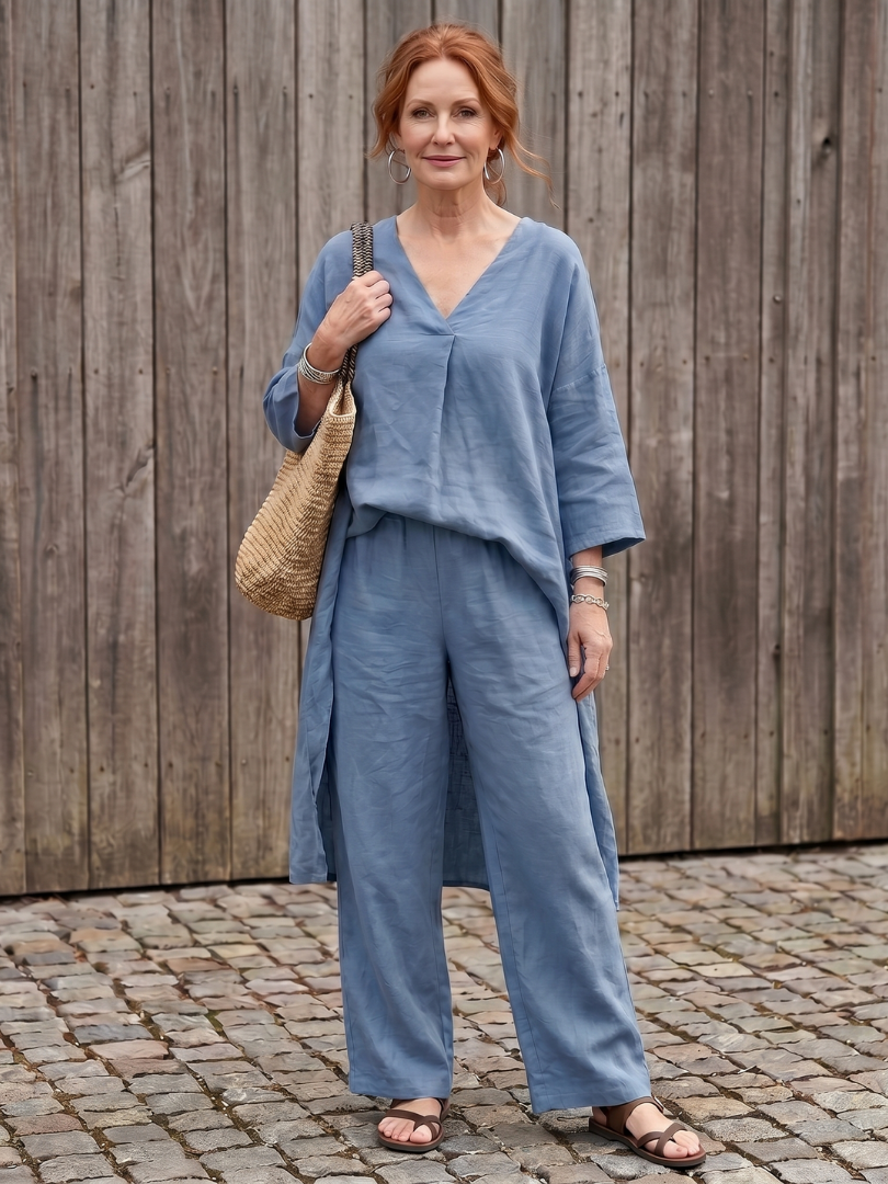 Women's Tunic & Wide Leg Pant Set | Relaxed Fit & All-Day Comfort 2