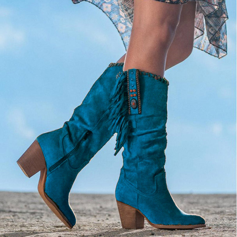 Janice - Stylish Western Knee-High Boots for Every Occasion