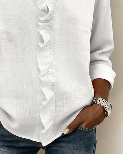 Jasmine | Elegant Ruffle V Neck Blouse 5