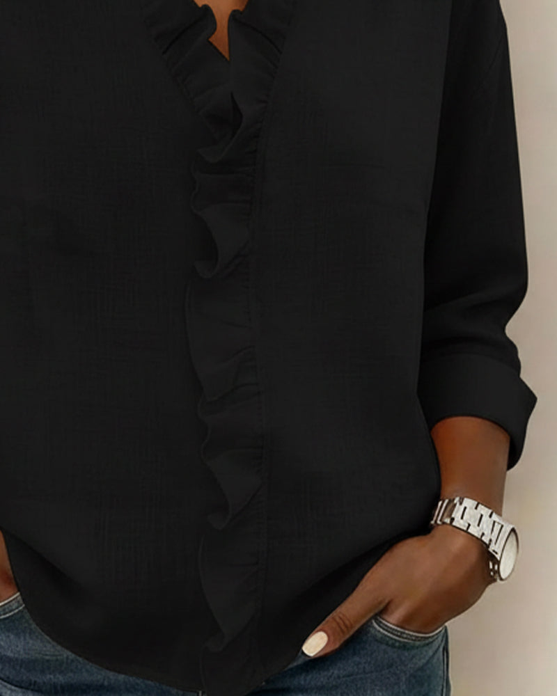 Jasmine | Elegant Ruffle V Neck Blouse 7