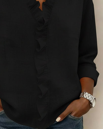 Jasmine | Elegant Ruffle V Neck Blouse 7