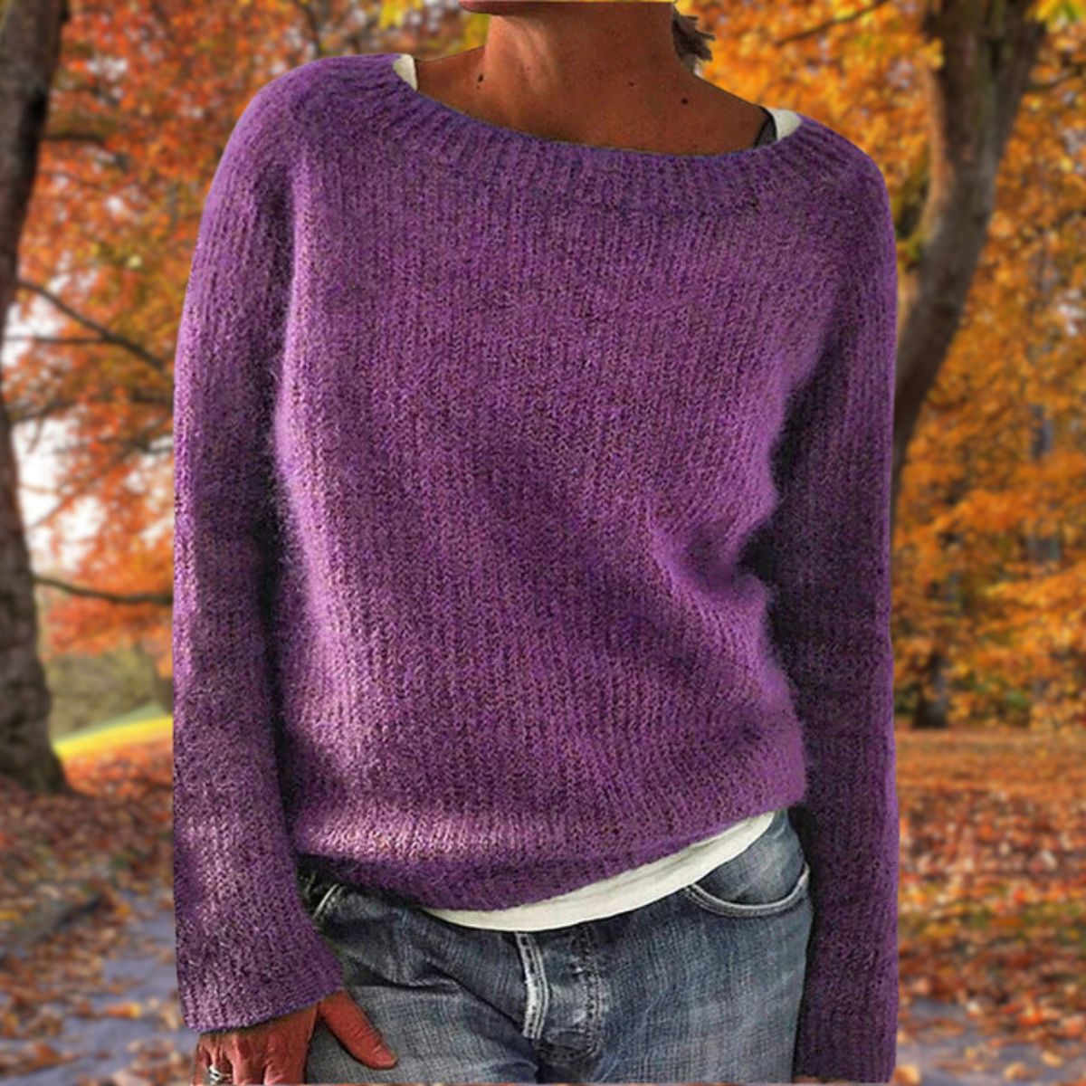 Jessup | Elegant wide round neckline sweater 6
