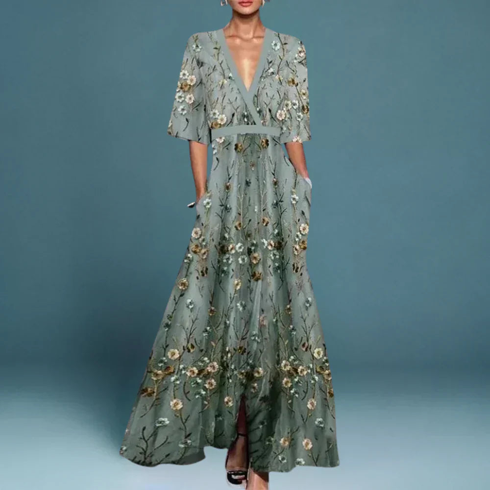 Jill™ | Elegant Maxi Dress with Floral Pattern 0