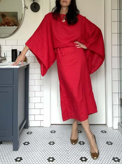 Kaftan Maxi Dress Women's | Elegant Batwing Sleeve Design