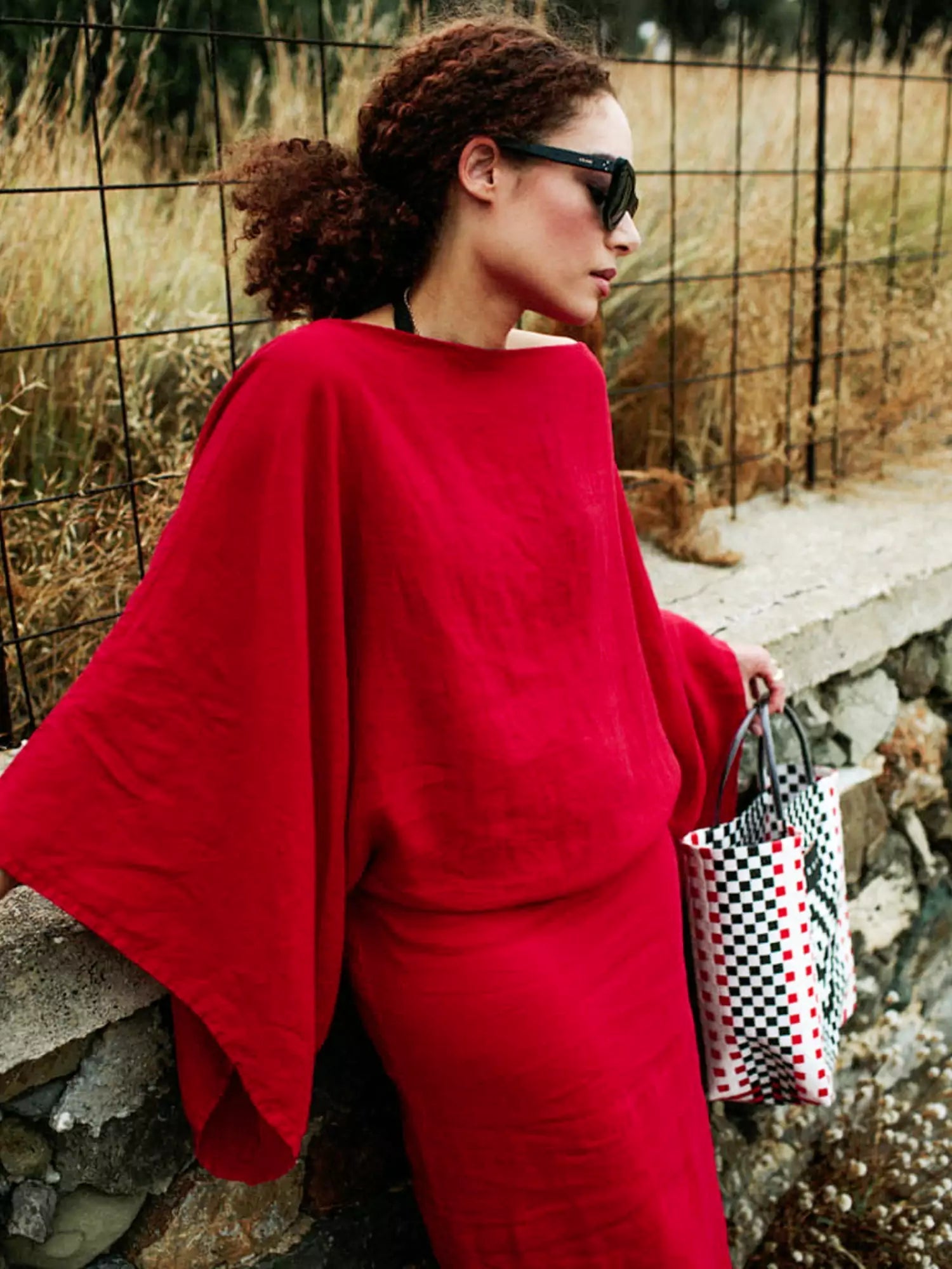 Kaftan Maxi Dress Women's | Elegant Batwing Sleeve Design