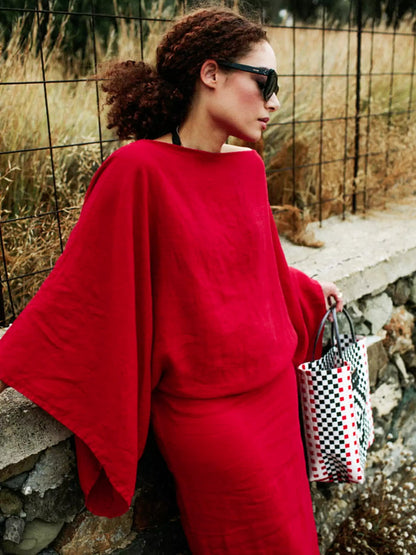 Kaftan Maxi Dress Women's | Elegant Batwing Sleeve Design