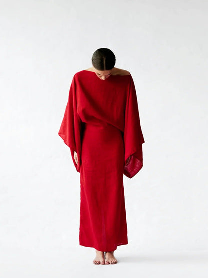 Kaftan Maxi Dress Women's | Elegant Batwing Sleeve Design