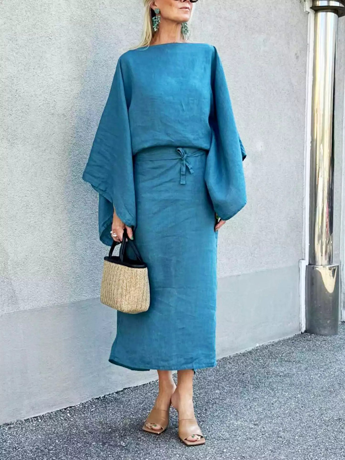 Kaftan Maxi Dress Women's | Elegant Batwing Sleeve Design