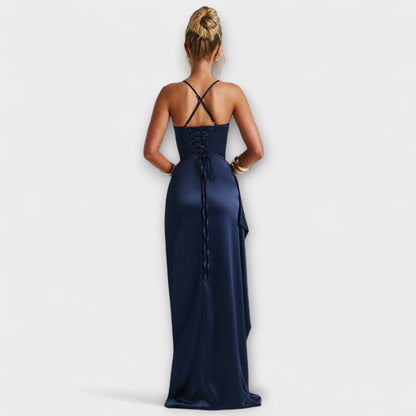 Krissi - Marine Blue Maxi Dress for Summer Events