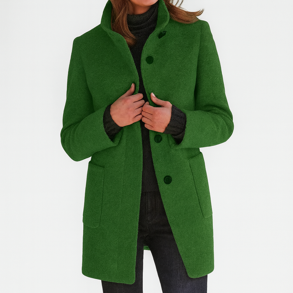 LIDIA | Soft wool coat with high collar 3