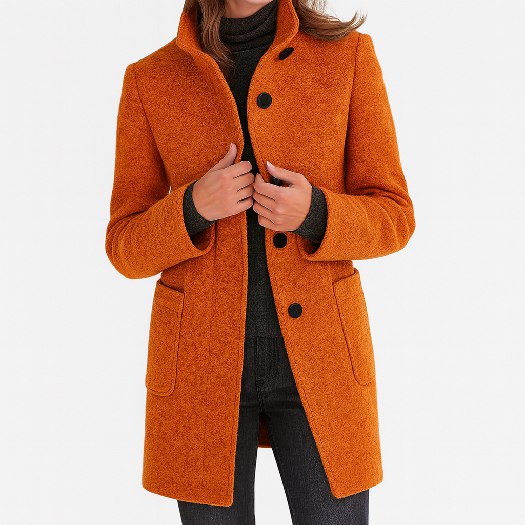 LIDIA | Soft wool coat with high collar 5