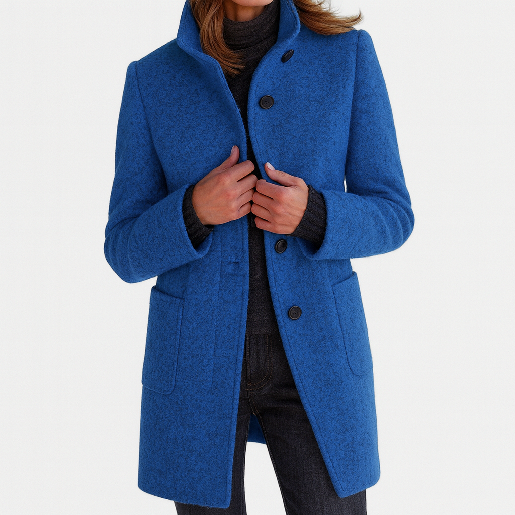 LIDIA | Soft wool coat with high collar 7