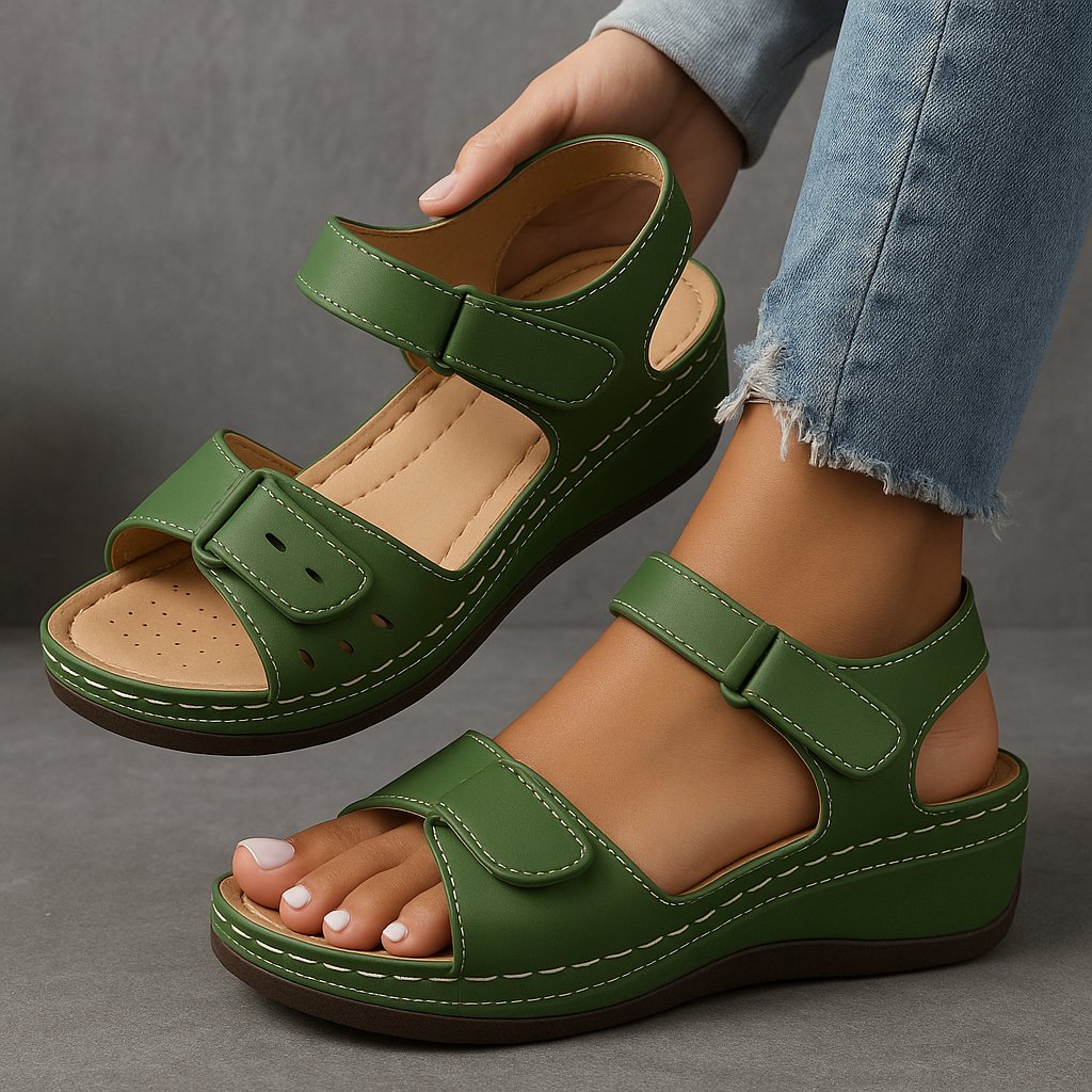 Lily | Women's Orthopedic Sandals Wedge Platform Adjustable Velcro 0