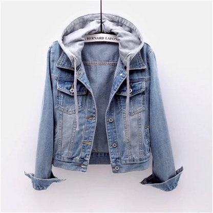 Luna | Stylish Casual Women's Denim Jacket with Removable Hood 0