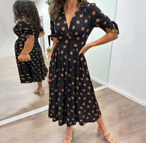 MAXIMA | Polka dot dress 0