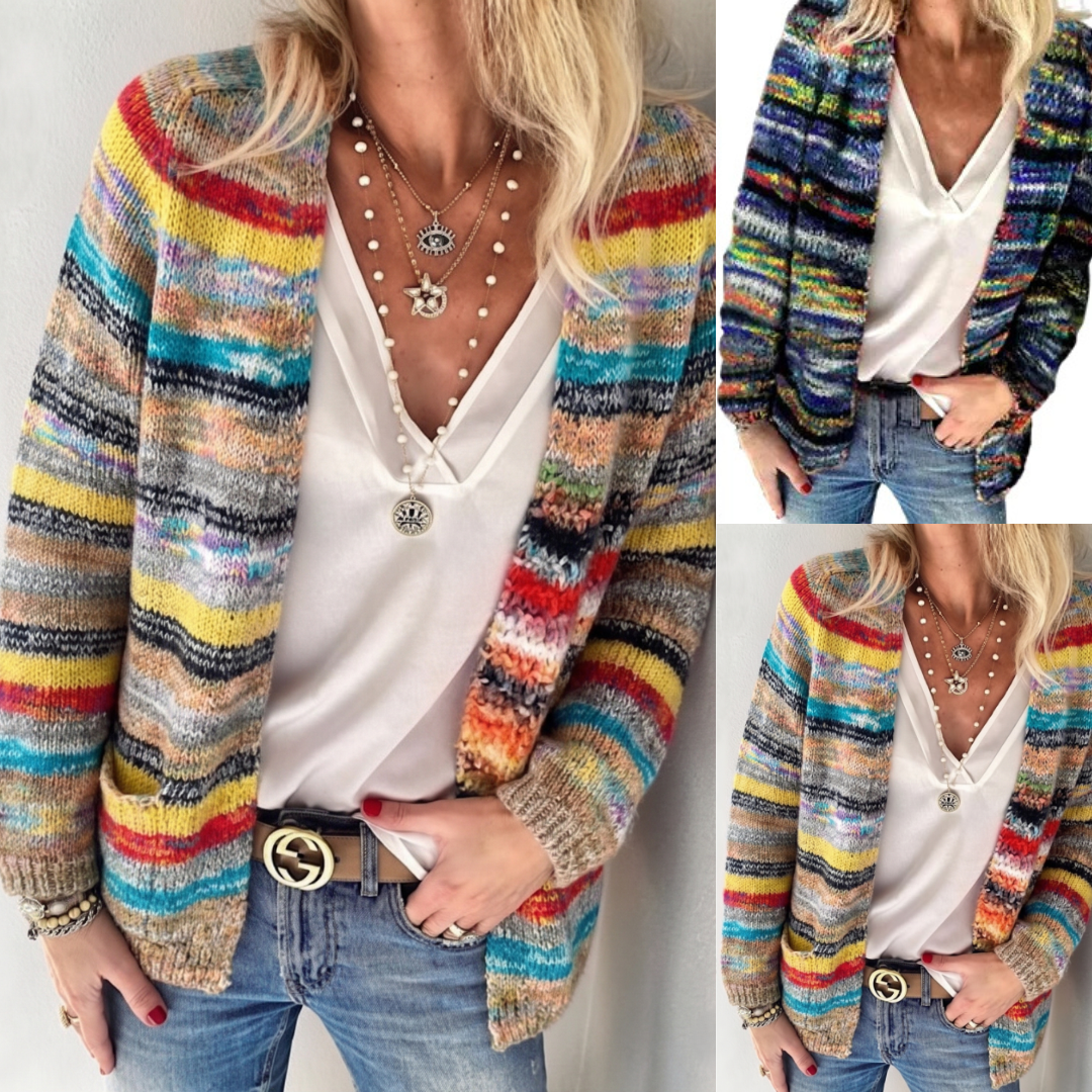 MULTICOLOR STRIPED KNIT CARDIGAN 2