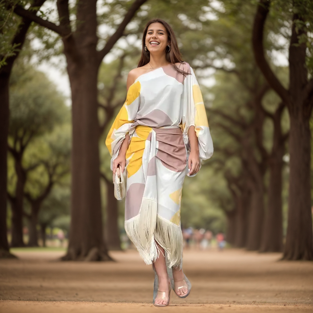 Maisie | Women's One-Shoulder Wrap Midi Dress 2