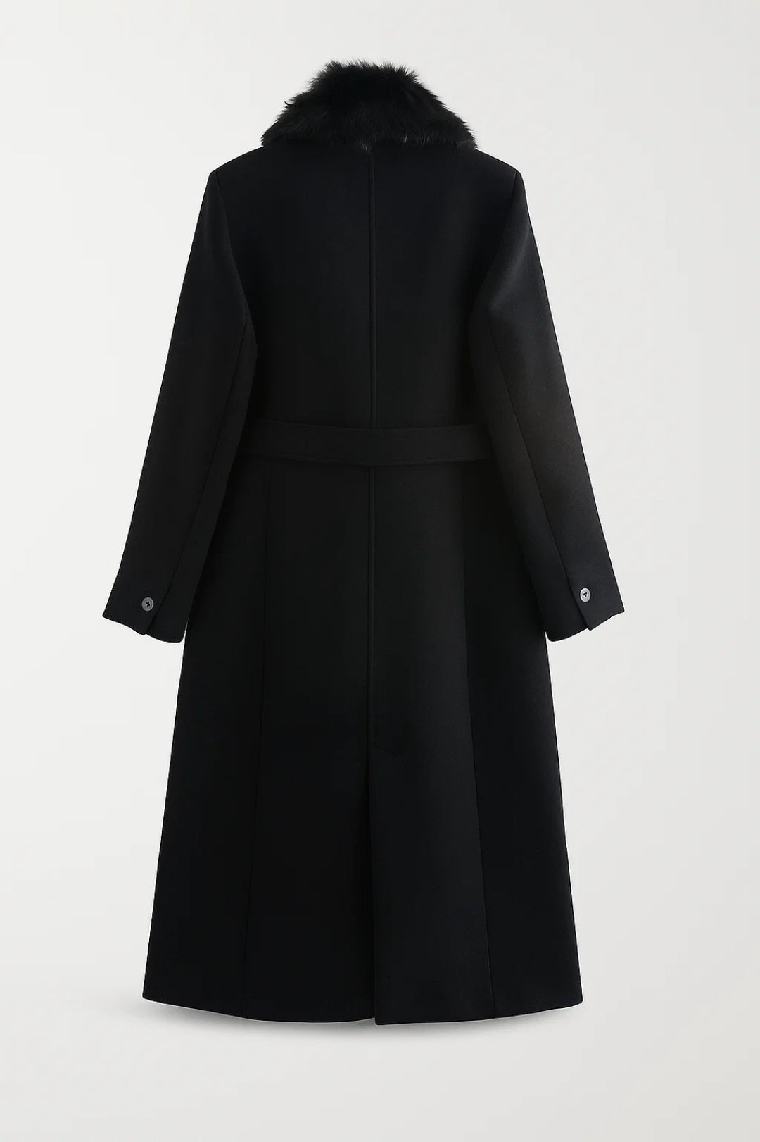 Women's Long Coat | Collar & Belted Waist 3