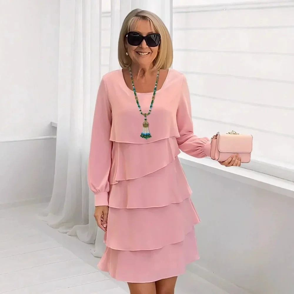 Margaret | Elegant Comfort Ruffle Dress Long Sleeve 2