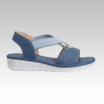 Women's Sandals | Gold O-Ring, Crossed Toe Straps