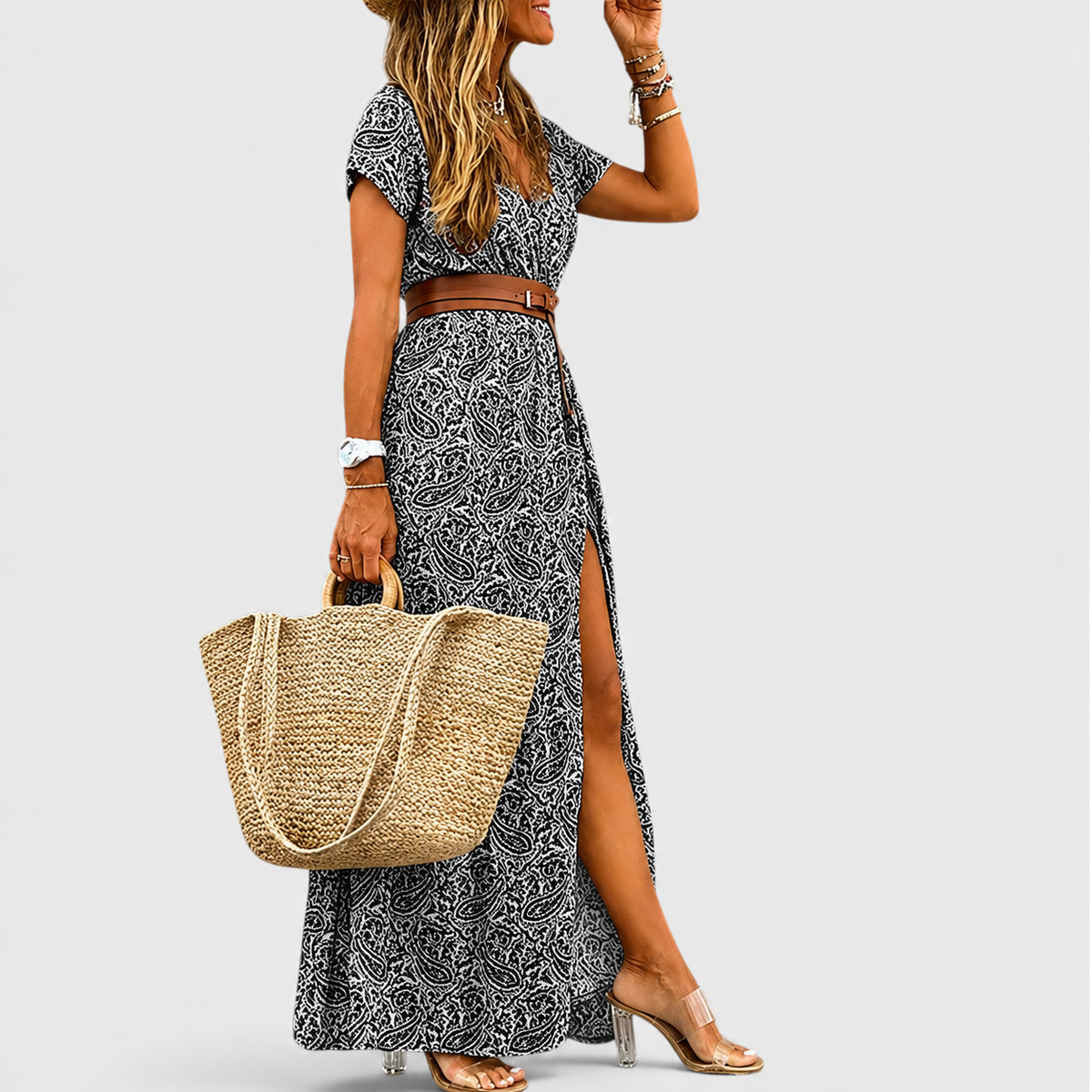Maxi Dress | Belted Floral Wrap