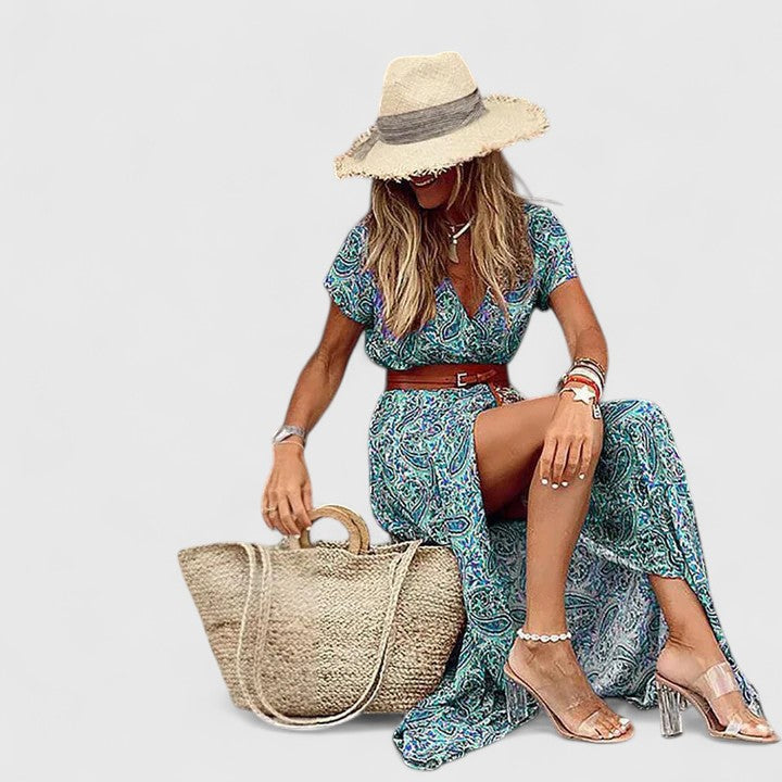 Maxi Dress | Belted Floral Wrap