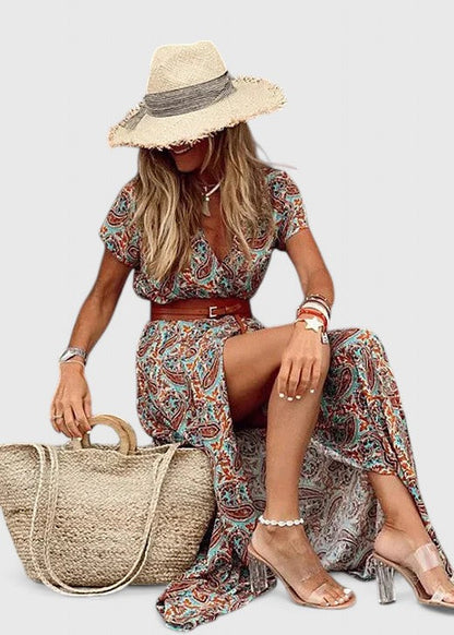 Maxi Dress | Belted Floral Wrap