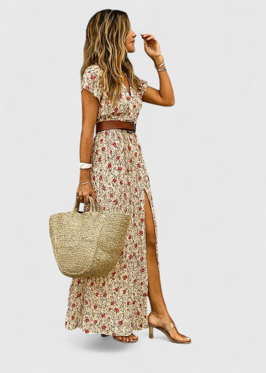 Maxi Dress | Belted Floral Wrap