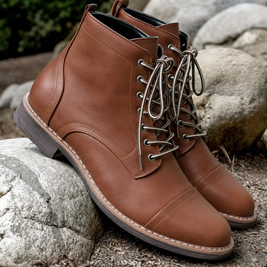 Men's Ankle Work Boots | Vintage Cap Toe Design