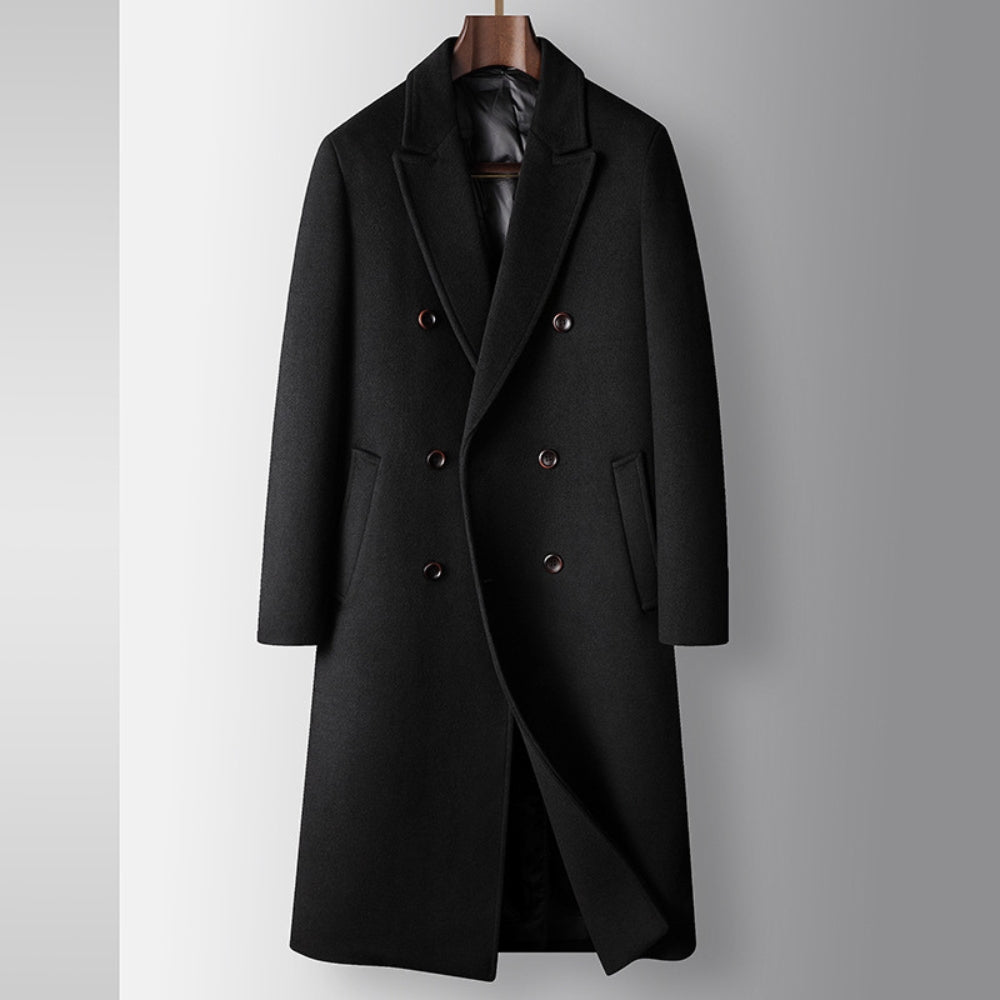 Men's Double-Breasted Overcoat | Classic Tailored Warmth